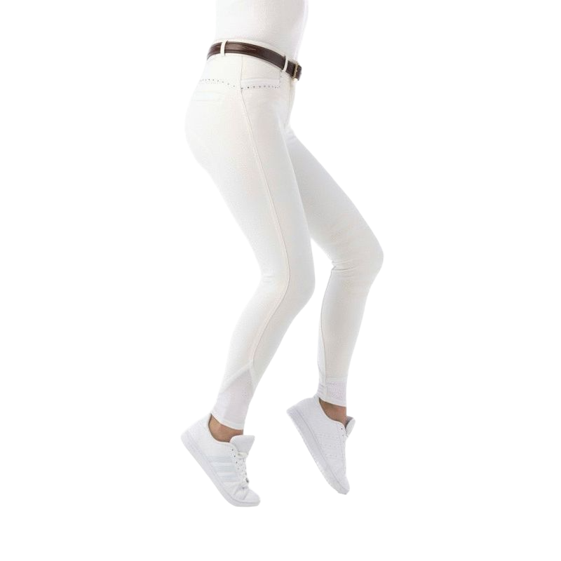 Equithème - Pantalon d'équitation femme Safir blanc/bleu | - Ohlala