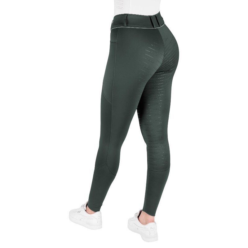 Equithème - Pantalon d'équitation femme Elsa Je t'aime kaki | - Ohlala