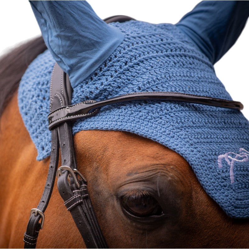 Pénélope - Bonnet pour chevaux coton bleu lagon