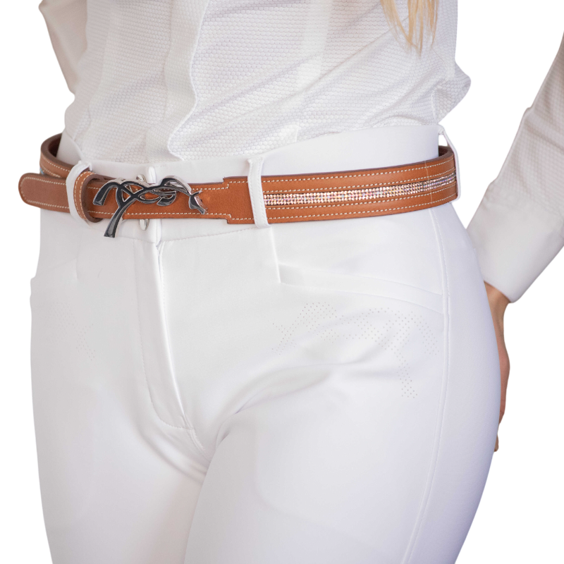 Pénélope - Ceinture signature Strass cognac | - Ohlala