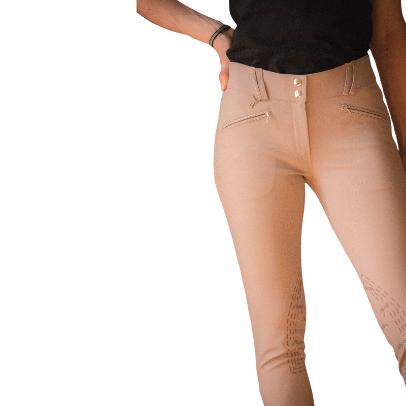 Pénélope Store - Women's Rocky taupe mid-rise riding pants