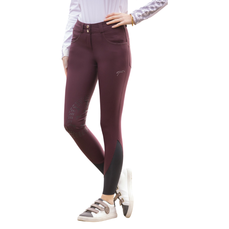 Pénélope - Women's riding pants Fun Stone plum 