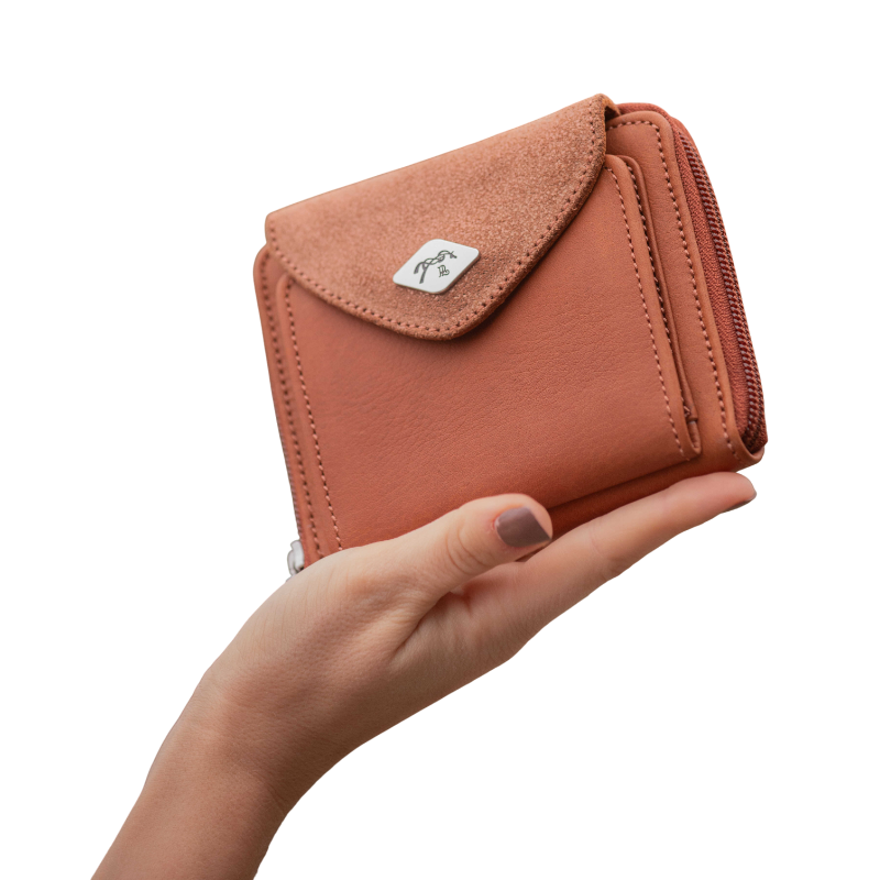 Pénélope - Porte monnaie Clémence cognac glitter | - Ohlala