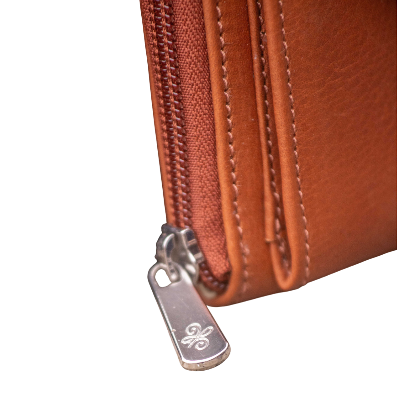 Pénélope - Porte monnaie Clémence cognac glitter | - Ohlala