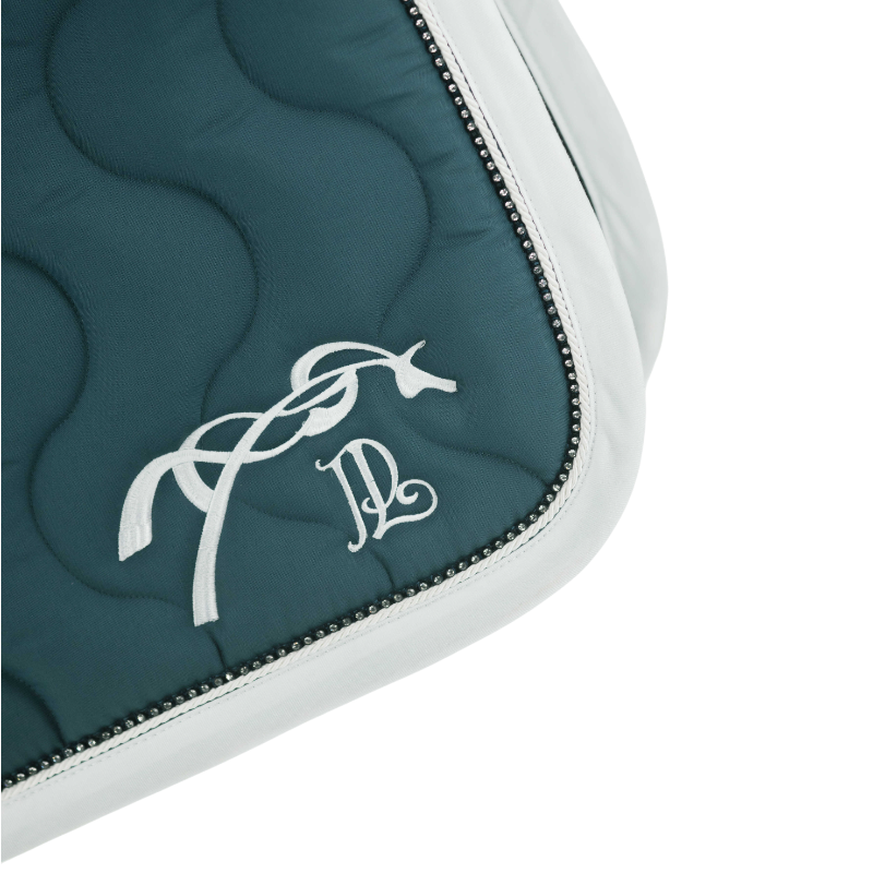 Pénélope - Tapis de selle Diamant bleu canard/ blanc | - Ohlala