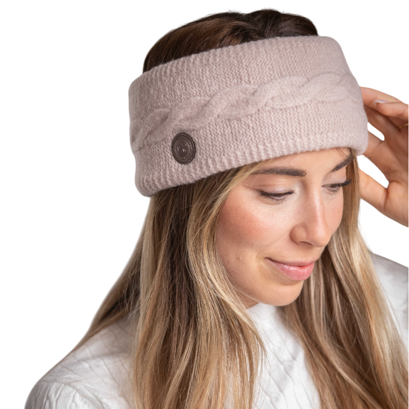 Pénélope - Bandeau tricoté femme Mel beige | - Ohlala