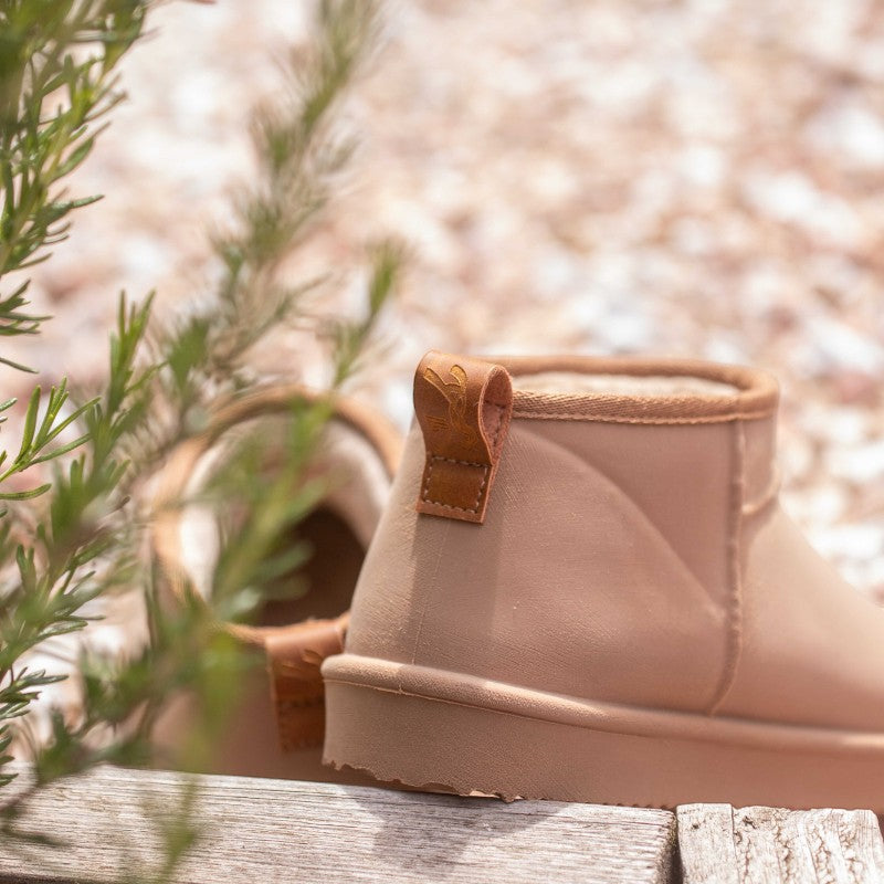 Pénélope - Mini-boots fourrées camel | - Ohlala
