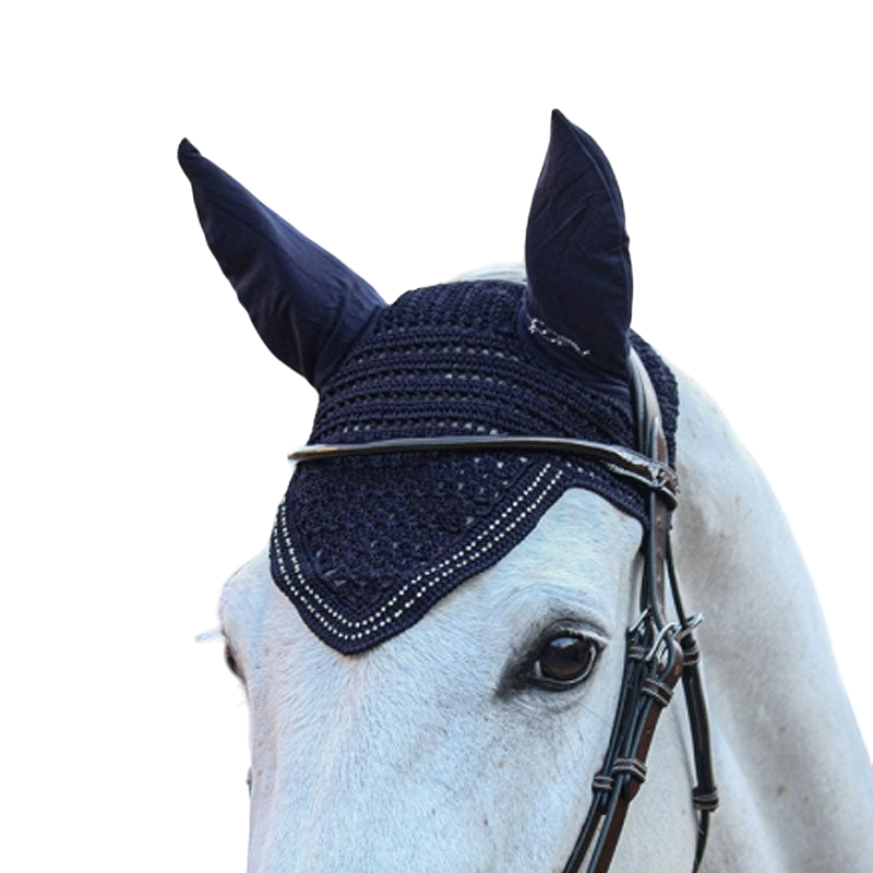 Pénélope - Bonnet pour chevaux New Strass marine