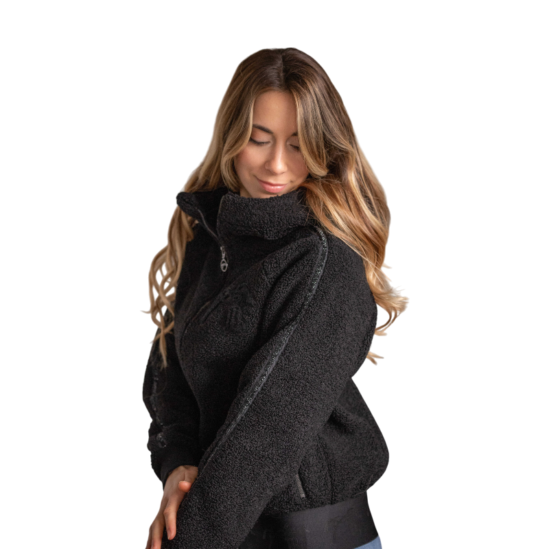 Pénélope - Sweat polaire zippé femme Miwi noir | - Ohlala