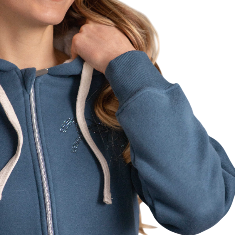 Pénélope - Sweat zippé femme Tressy denim | - Ohlala