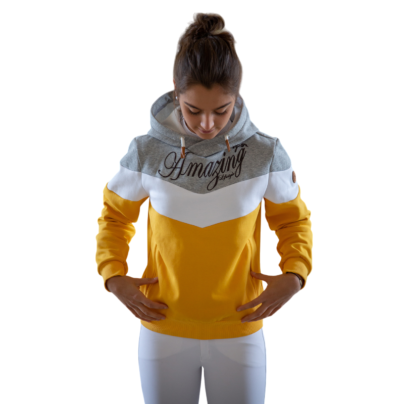 Pénélope - Sweat Artémis jaune/ blanc/ gris