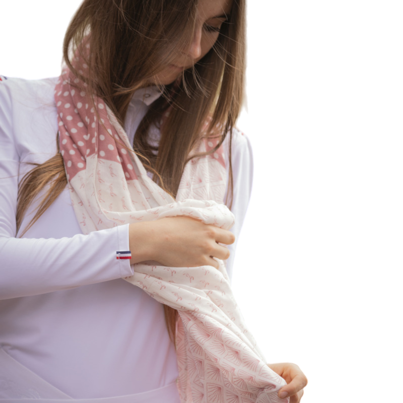 Pénélope - Echarpe Alix vieux rose/ écru | - Ohlala