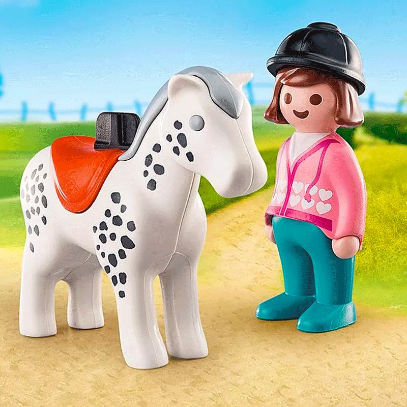 Playmobil - Cavalière avec cheval | - Ohlala