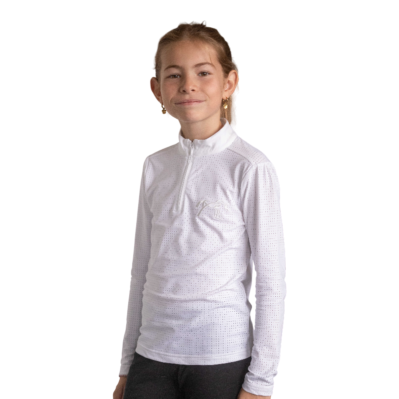 Eden by Pénélope - Polo de concours enfant Bruges Mesh blanc | - Ohlala