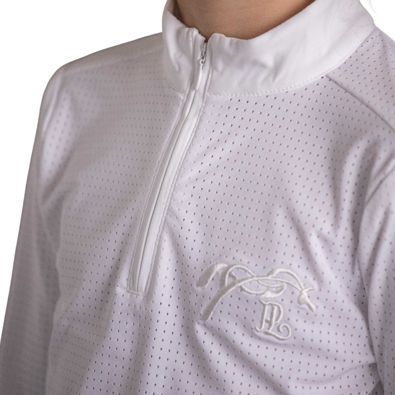 Eden by Pénélope - Polo manches courtes enfant Florence Mesh blanc | - Ohlala