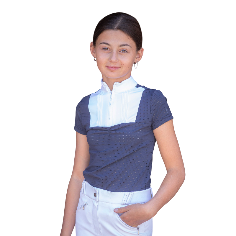 Eden by Pénélope - Polo manches courtes enfant Florence Mesh marine | - Ohlala