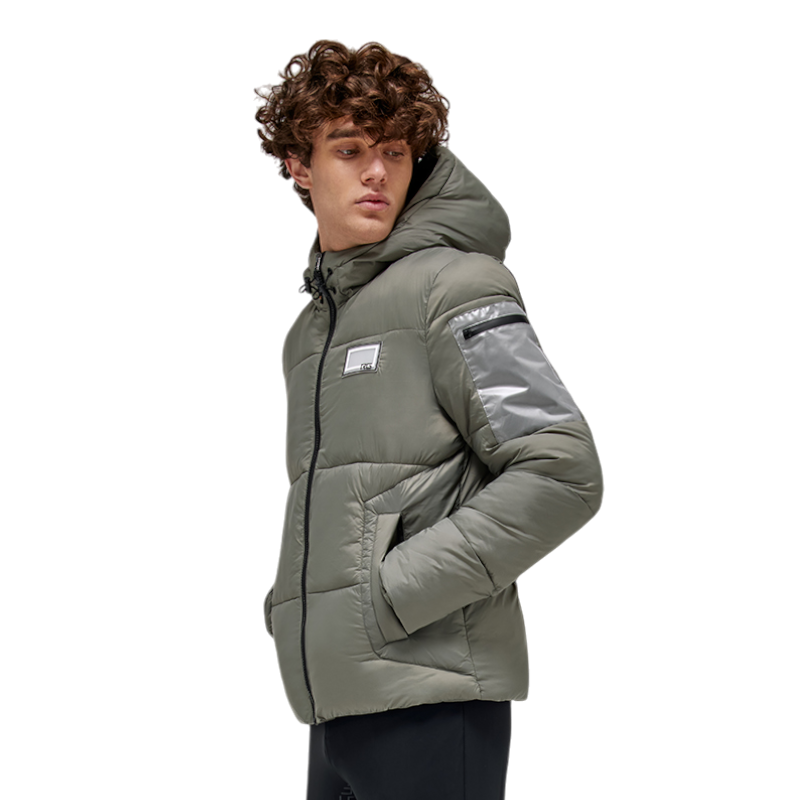 RG Italy - Doudoune manches longues homme Hooded Puffer vert kaki | - Ohlala