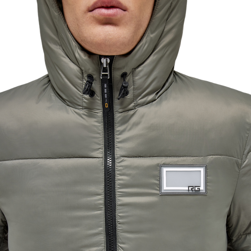 RG Italy - Doudoune manches longues homme Hooded Puffer vert kaki | - Ohlala