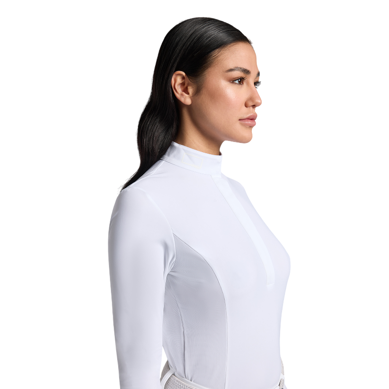 RG Italy - Polo de concours manches longues femme Competition blanc | - Ohlala