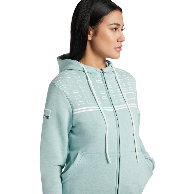 RG Italy - Sweat zippé manches longues femme RG Logo Stripe bleu | - Ohlala