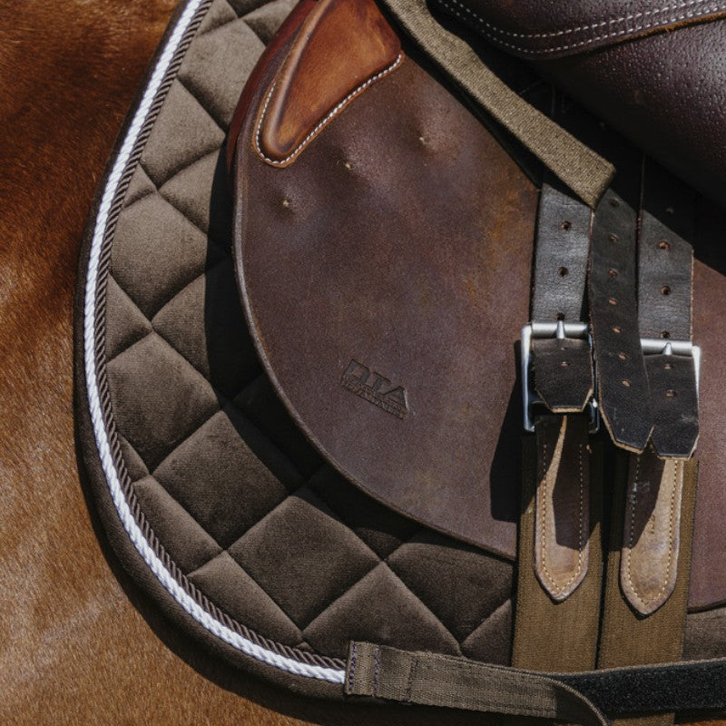 Riding World - Tapis de selle Velours marron | - Ohlala