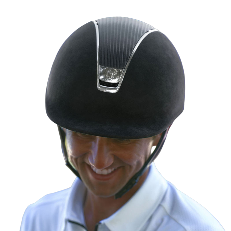 Samshield - Casque d'équitation Shadow 2.0 Premium Alcantara noir top cuir noir | - Ohlala