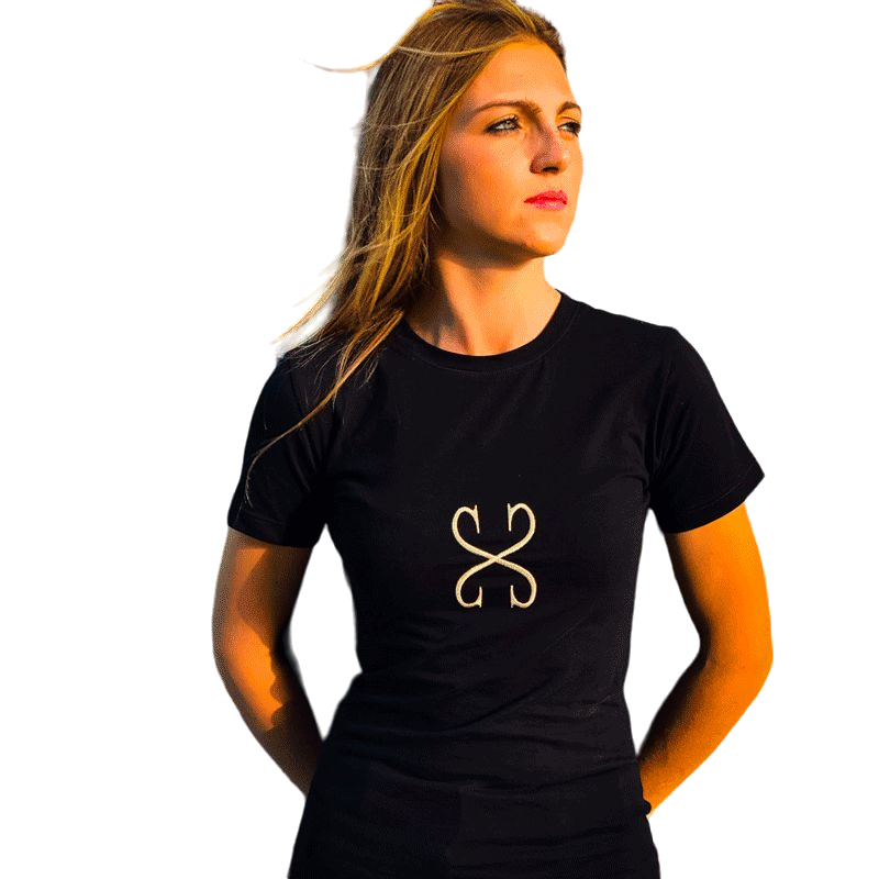 Sabbia Bianca - T-shirt manches courtes femme Aurore noir