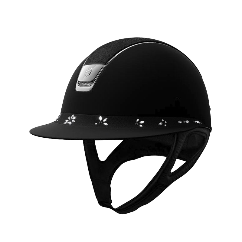 Samshield - Miss Shadowmatt alcantara pearl drop black chrome helmet (with foam)