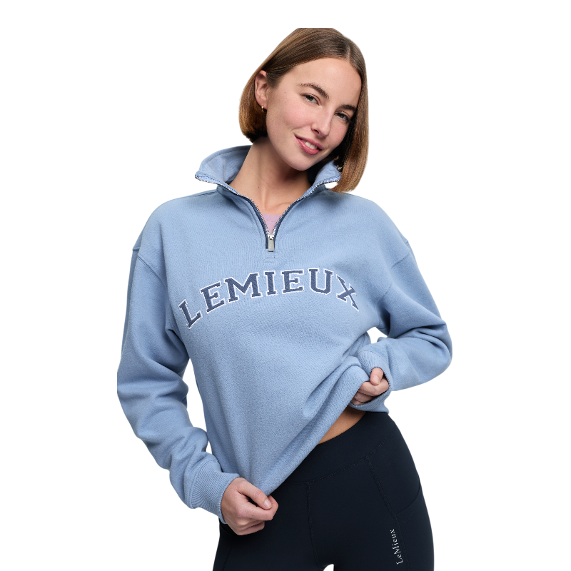 LeMieux - Sweat à col zippé femme Kelsie powder blue | - Ohlala