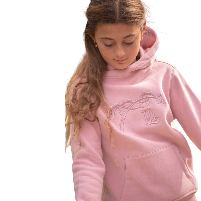 Eden by Pénélope - Sweat à capuche enfant Polly rose poudré | - Ohlala