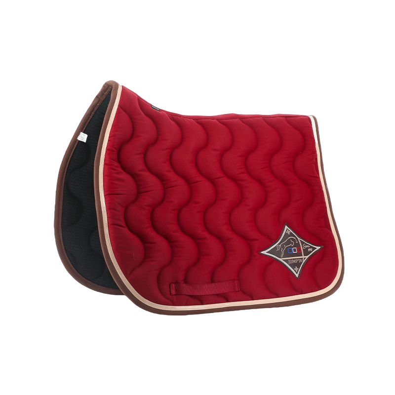 Jump'In - Tapis de selle Bordeaux / Champagne / Choco | - Ohlala