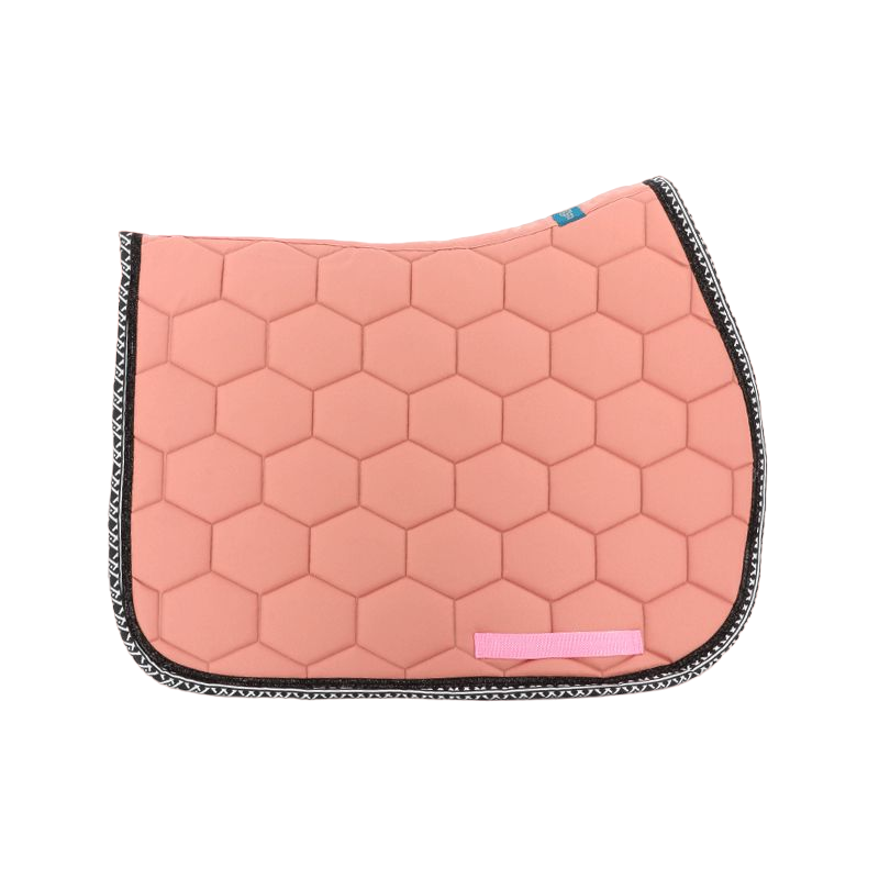 Oxxer - Tapis de selle Monogramme noir/ vieux rose | - Ohlala