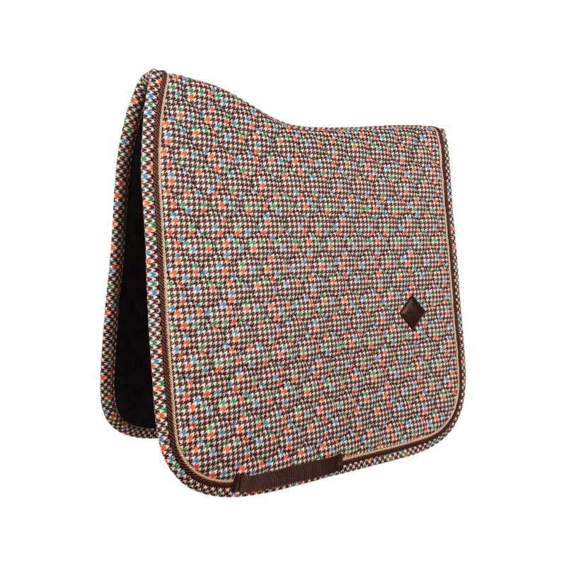 Kentucky Horsewear - Tapis de dressage Velvet pied de poule brown colorfull | - Ohlala