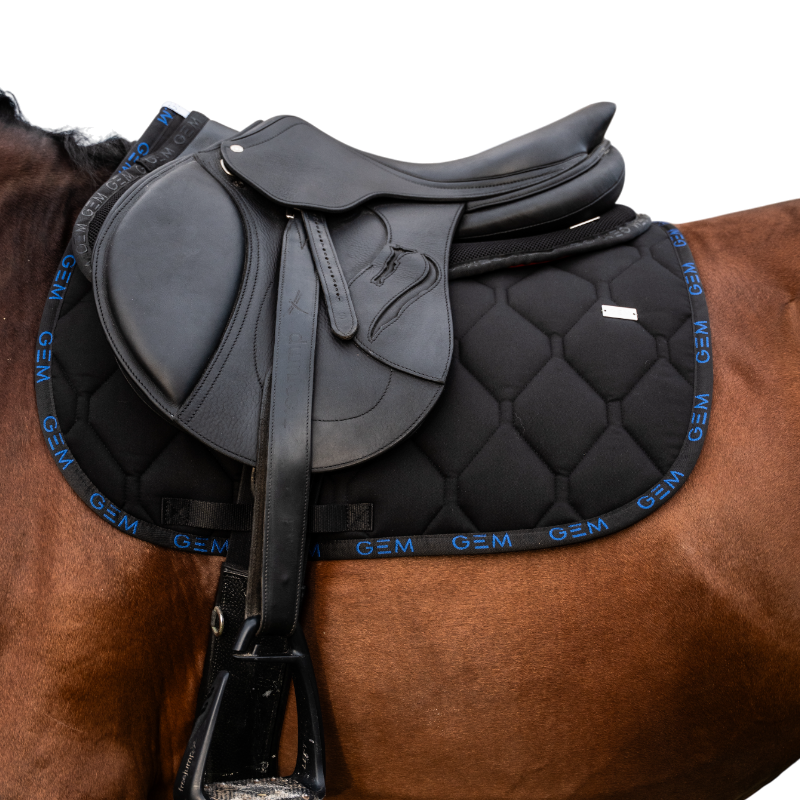 GEM - Tapis de selle Love noir/ bleu roi | - Ohlala