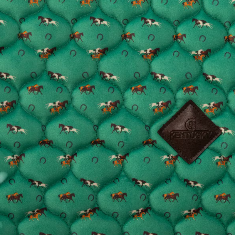 Kentucky Horsewear - Tapis de selle Velvet imprimé cheval vert