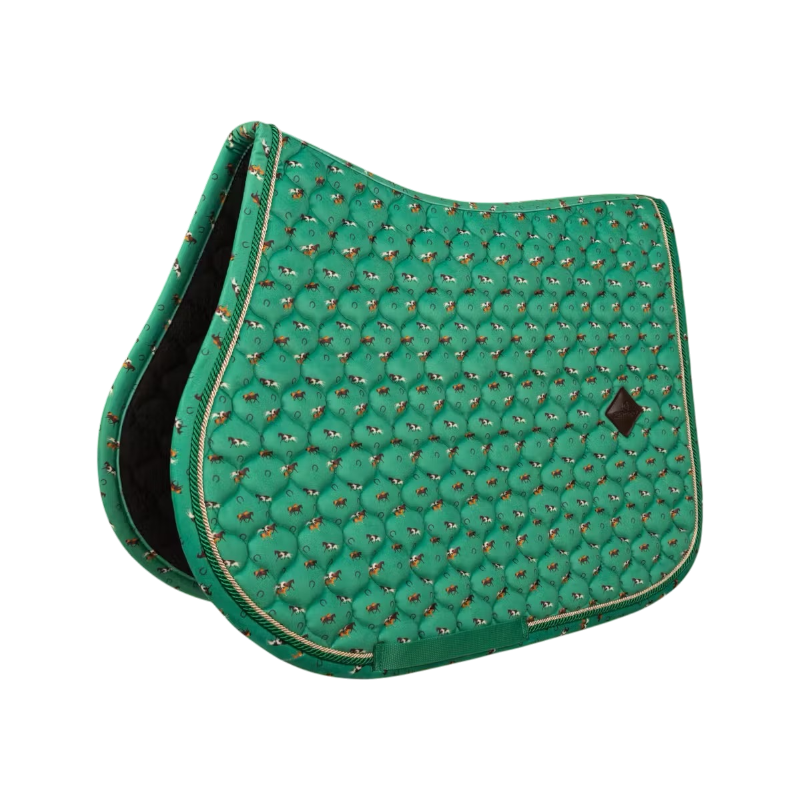 Kentucky Horsewear - Tapis de selle Velvet imprimé cheval vert