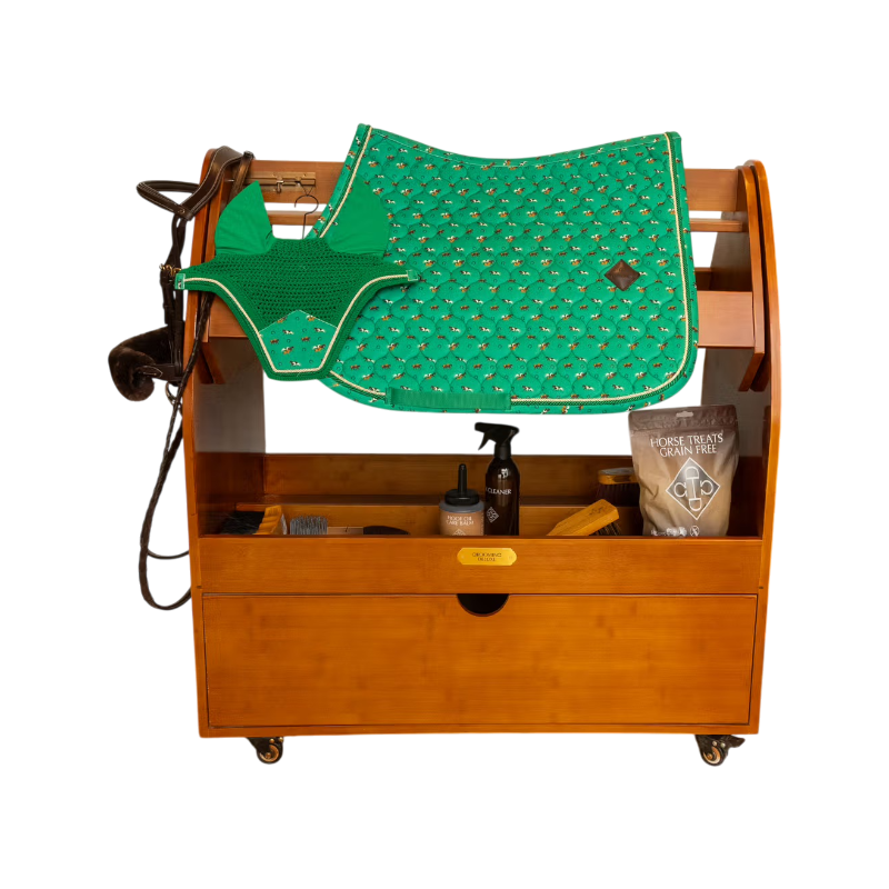 Kentucky Horsewear - Tapis de selle Velvet imprimé cheval vert