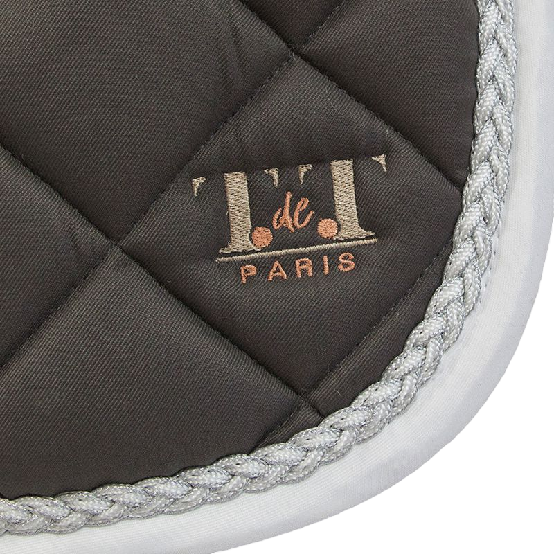 TdeT - Tapis de selle Fontainebleau gris/ blanc | - Ohlala