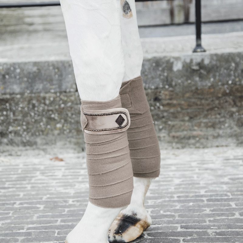 Kentucky Horsewear - Bandes de polo Velvet Pearls beige | - Ohlala