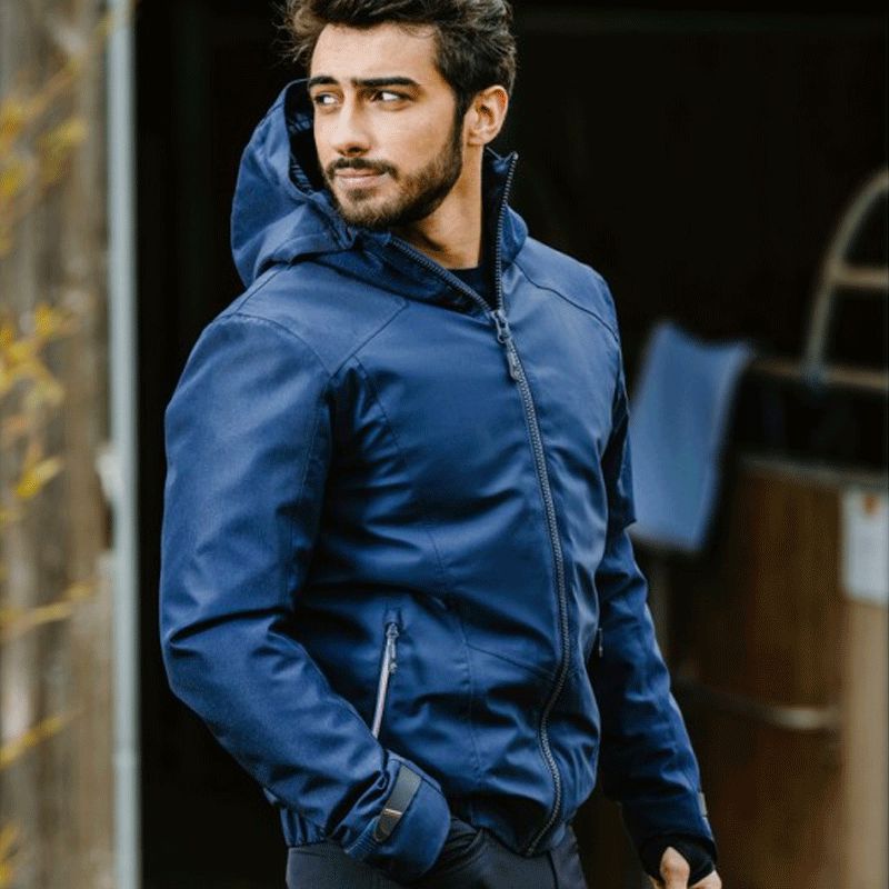 Equithème - Blouson à capuche homme Brad marine | - Ohlala