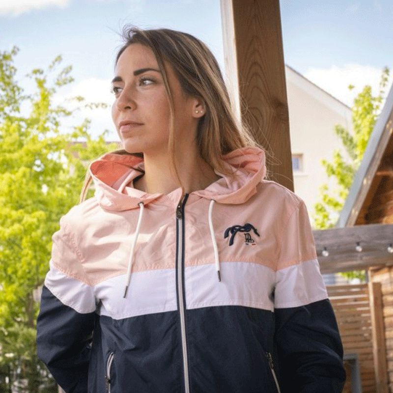 Pénélope Store - Veste coupe vent Celecce marine/ rose | - Ohlala