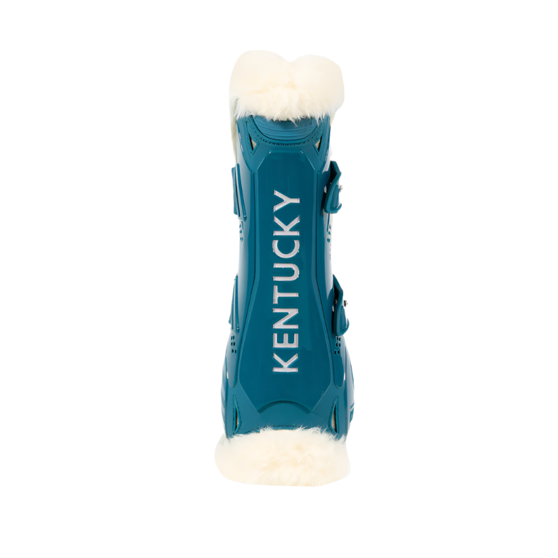 Kentucky Horsewear - Guêtres ouvertes mouton vegan Bamboo Elastic emeraude x2