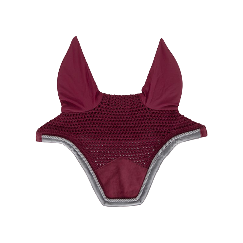 Kentucky Horsewear - Bonnet anti-mouche wellington velvet contrast bordeaux | - Ohlala