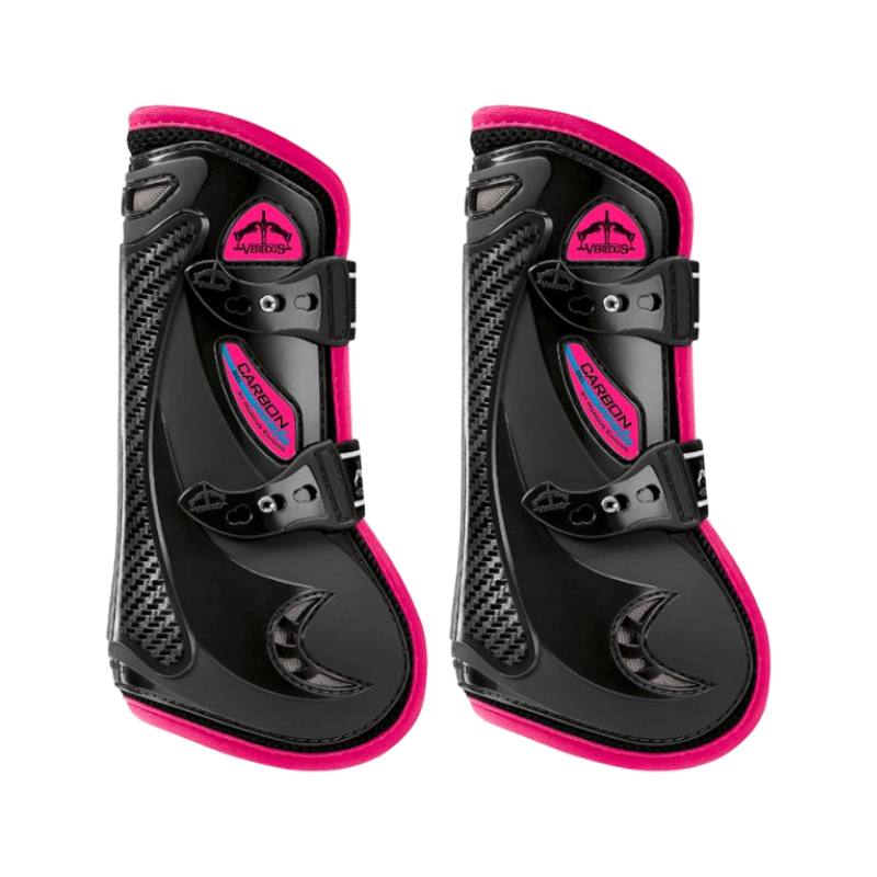 Veredus - Guêtres ouvertes Carbon Gel Vento Color Edition Noir/ Fuchsia x2