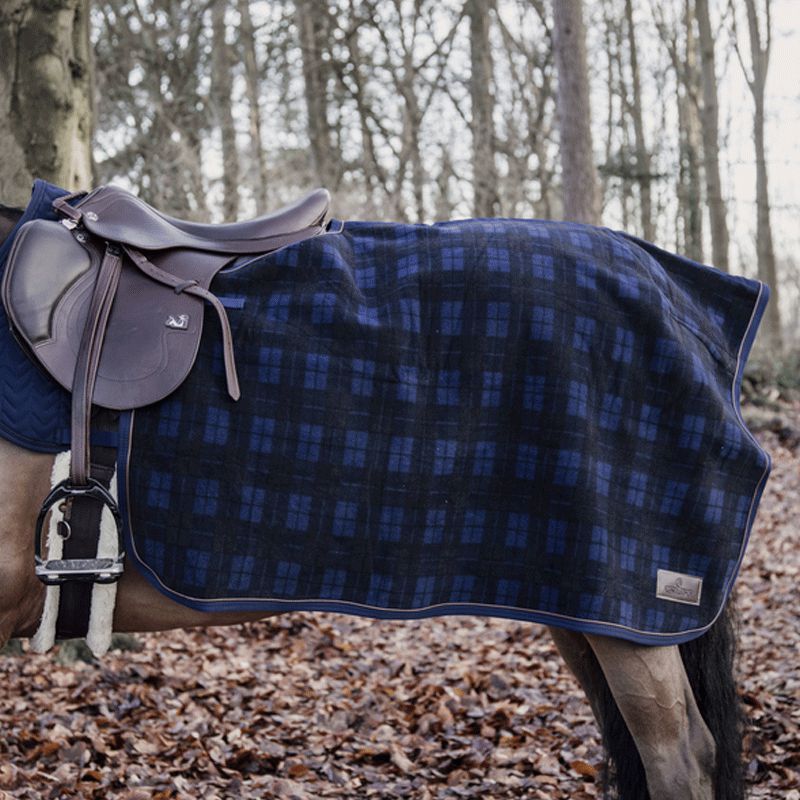 Kentucky Horsewear - Couvre reins carré Heavy Fleece à carreaux | - Ohlala