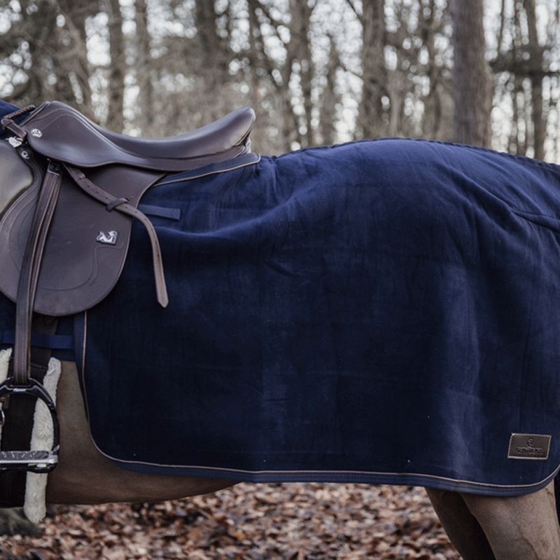Kentucky Horsewear - Couvre reins carré Heavy Fleece marine | - Ohlala