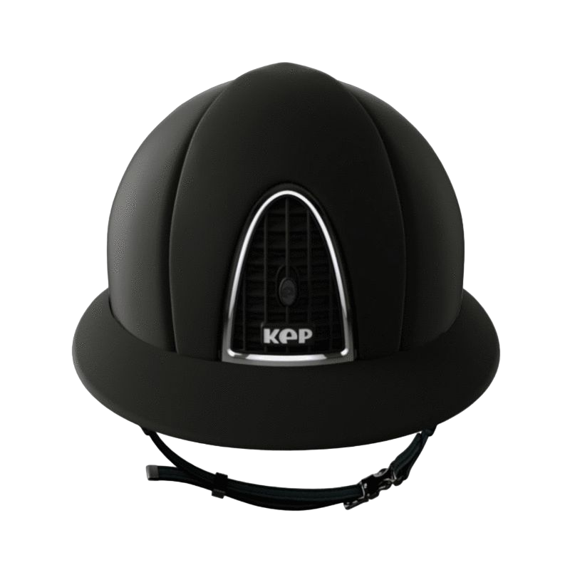 KEP - Casque d'équitation Cromo Textile noir visière polo | - Ohlala