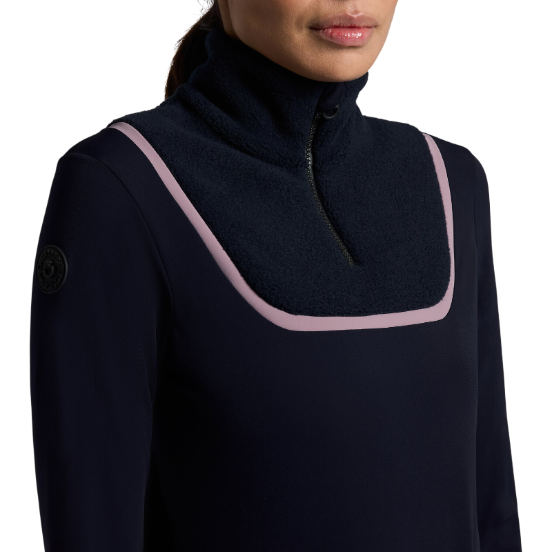 Cavalleria Toscana - Baselayer manches longues femme Jersey avec polaire marine | - Ohlala