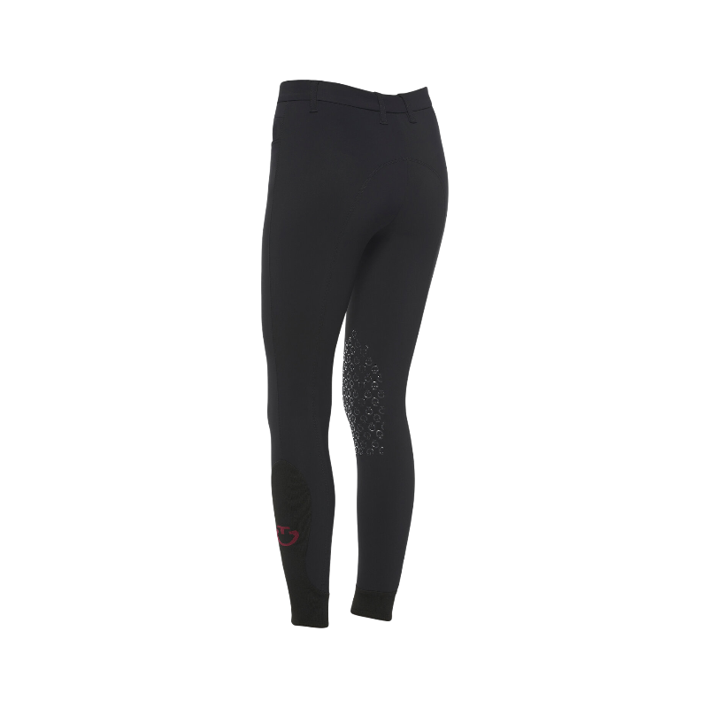 Cavalleria Toscana - Pantalon d'équitation fille Color noir logo bordeaux | - Ohlala