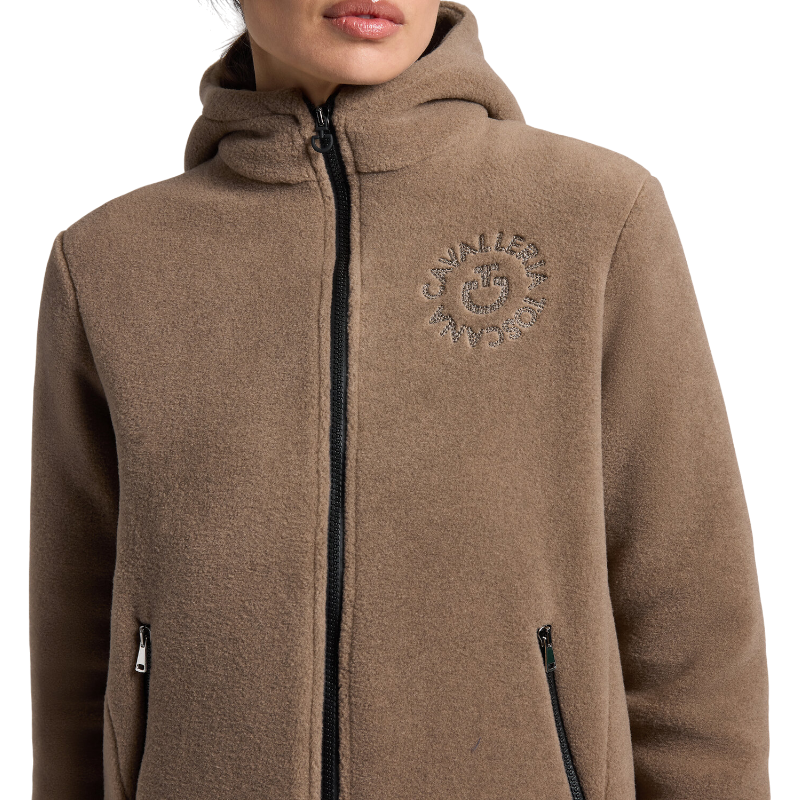 Cavalleria Toscana - Sweat à capuche femme zippé polaire noisette | - Ohlala